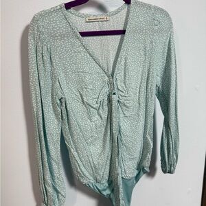 Abercrombie & Fitch Mint Green Patterned Bodysuit